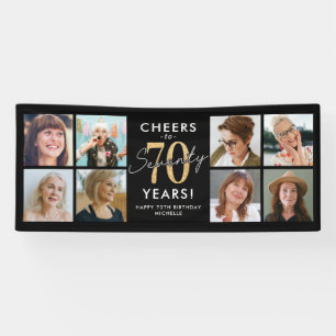 Prost auf 70 Jahre Goldene Foto-Geburtstagsbanner Banner
