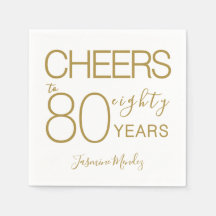 Prost auf 80 Jahre Elegant Gold Weiß Geburtstag 