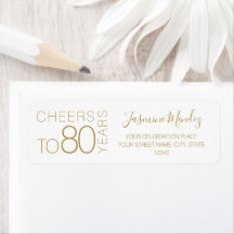 Prost auf 80 Jahre Weißes Gold Chic Elegante Adres