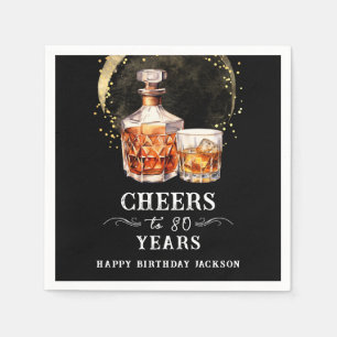 Prost auf 80 Jahre Whiskey Servietten