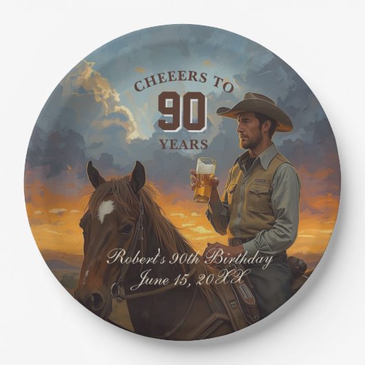 Prost auf 90 Jahre Pappteller (Vorderseite)