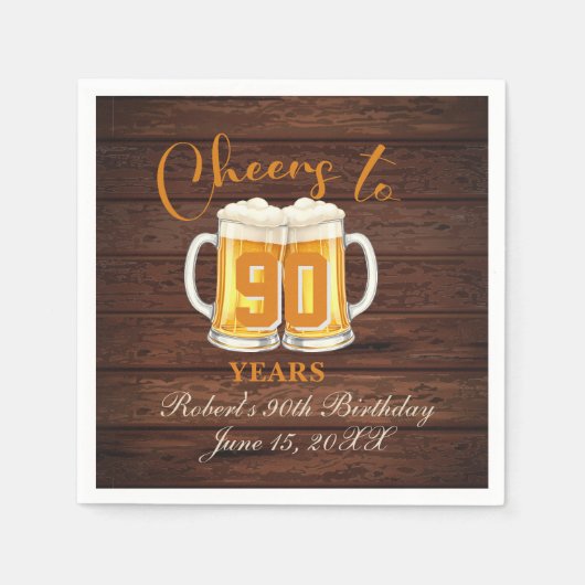 Prost auf 90 Jahre Serviette (Vorderseite)