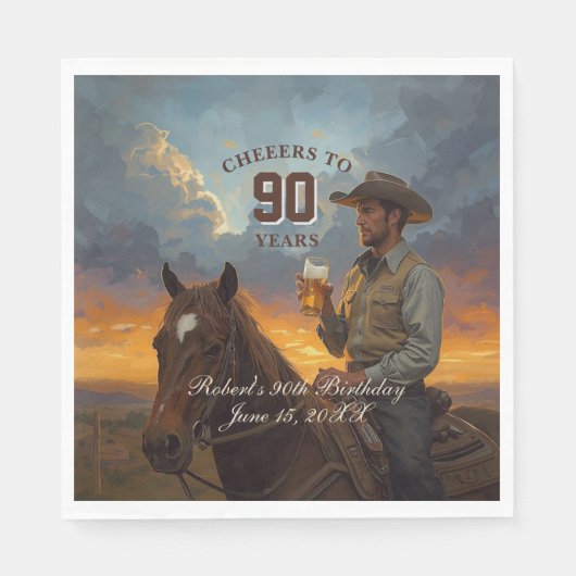 Prost auf 90 Jahre  Serviette (Vorderseite)