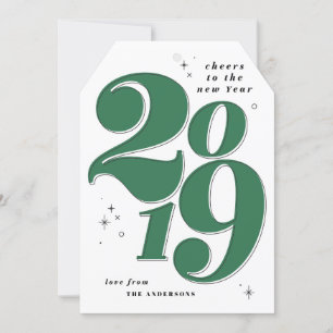 Prost auf das neue Jahr 2019 Feiertagskarte