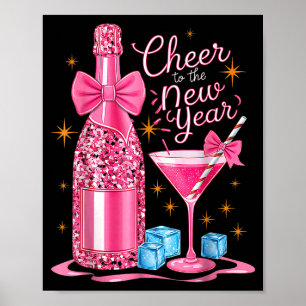 Prost auf das neue Jahr 2026 Champagner Silvester Poster