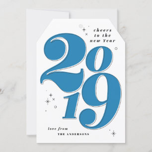 Prost auf das neue Jahr fett 2019 Feiertagskarte