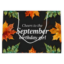 Prost auf das September-Geburtstagmädchen Text Große Geschenktüte