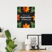 Prost auf das September-Geburtstagmädchen Text Poster (Heimbüro)