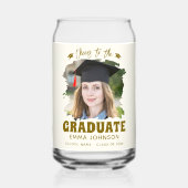 Prost auf den Absolventen - Benutzerdefiniertes Fo Dosenglas (Rückseite)