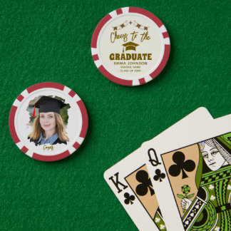 Prost auf den Absolventen Benutzerdefiniertes Foto Pokerchips