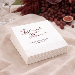 Prost auf die Ewigkeit Burgunder Hochzeit Serviette