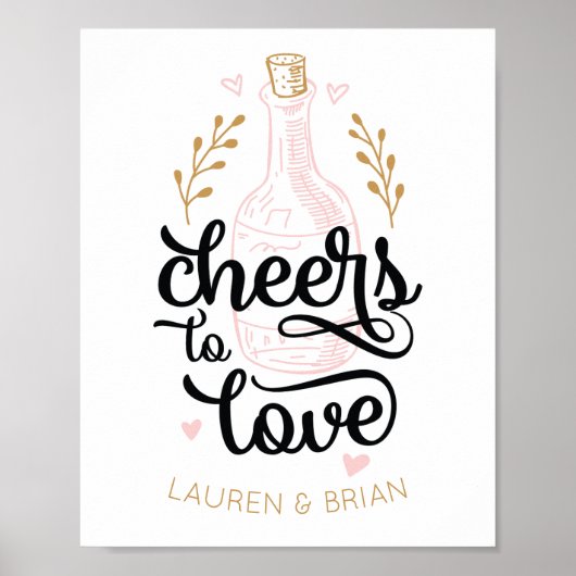 Prost auf die Liebe Brautparty-Plakat Poster (Vorne)