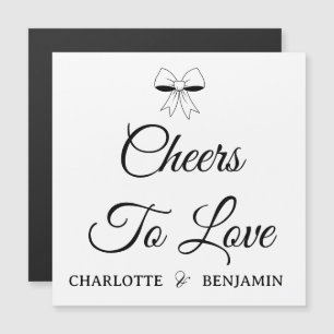 Prost auf die Liebe Burgunder Elfenbein Hochzeitsm Magnetkarte