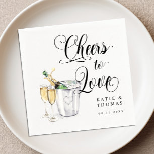 Prost auf die Liebe Champagner Hochzeits-Cocktails Serviette