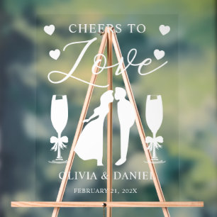 Prost auf die Liebe Personalisierte Hochzeit Acrylschild