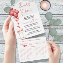 Prost auf die Liebe Valentinstag Hearts Brautparty