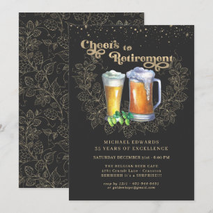 Prost auf die Rente Elegante Hopfen & Bier Einladung