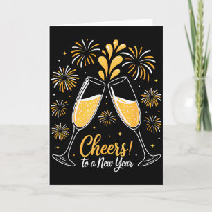 Prost auf die Silvesterparty Countdown Frohes Neue Karte