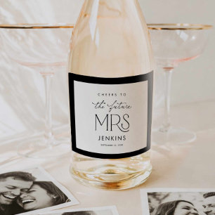 Prost auf die zukünftige Mrs Brautparty-Weinetiket Schaumweinetikett