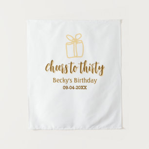 Prost auf dreißig gelb-braune Geburtstags-Pastell- Wandteppich