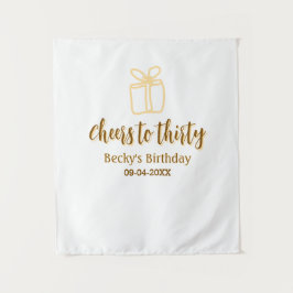 Prost auf dreißig gelbbraune Geburtstags-Pastell-G Wandteppich