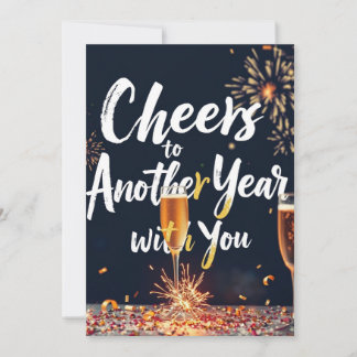 Prost auf ein weiteres Jahr mit Ihnen Neujahrskart Karte