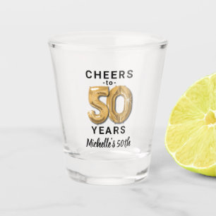 Prost auf fünfzig Jahre Geburtstags-Shotglas Schnapsglas
