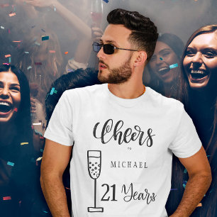 Prost auf jedes Alter Männer Jahre Typografie Gebu T-Shirt