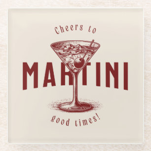 Prost auf Martini Good Times Vintage Cocktail Glasuntersetzer