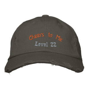 Prost auf mich Level 22 Nickel Geburtstag Distress Bestickte Baseballkappe