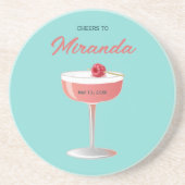 Prost auf [Name] Individuelle Party Getränkeuntersetzer (Vorne)