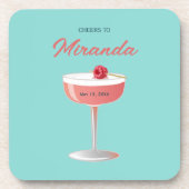 Prost auf [Name] Personalisierte Party Getränkeuntersetzer (Vorderseite)