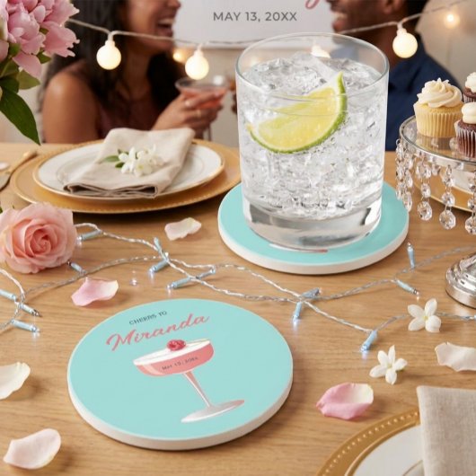 Prost auf [Name] Personalisierte Party Getränkeuntersetzer
