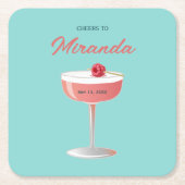 Prost auf [Name] Personalisierte Party Rechteckiger Pappuntersetzer (Vorderseite)