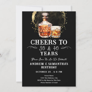 Prost auf Whiskey Doppel Erwachsener Geburtstag Einladung