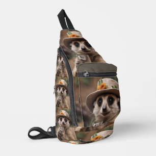 "Prost aufs Leben: Gran Meerkat genießt Glas Wein Crossbody Bag