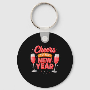 Prost aufs neue Jahr 2026 Champagner Silvester Schlüsselanhänger