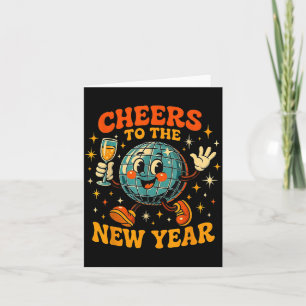 Prost aufs neue Jahr 2026 Retro-Party-Geschenk Karte