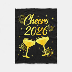 Prost aufs neue Jahr Champagner Frohes Neues Jahr Fleecedecke