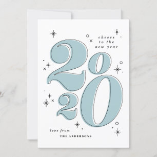 Prost aufs neue Jahr fett 2020 Typografie Feiertagskarte