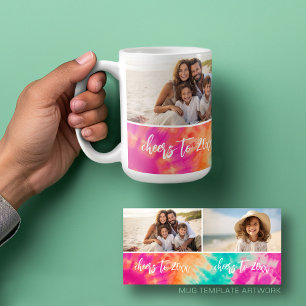 Prost aufs neue Jahr Tie-Dye Türkis Foto 70er Jahr Kaffeetasse