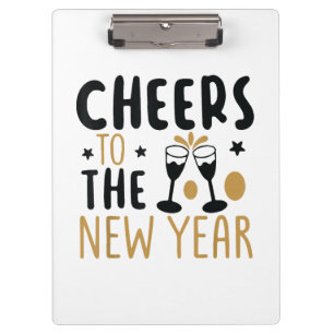 Prost aufs Neues Jahr 2025 Countdown Wein Trinken Klemmbrett