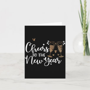 Prost aufs Neues Jahr 2026 Leopard Champagner Froh Karte