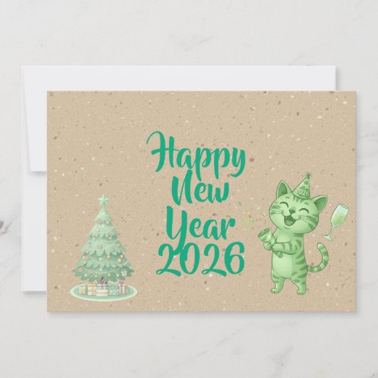 Prost aufs Neujahrsgrußkarte Karte (Vorderseite)