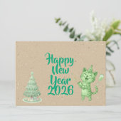 Prost aufs Neujahrsgrußkarte Karte (Stehend Vorderseite)