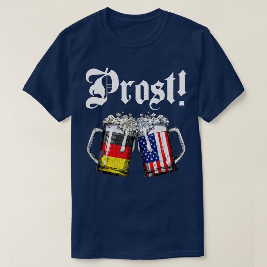 Prost Beer Deutsche Fahne T Oktoberfest Männer T-Shirt (Design vorne)