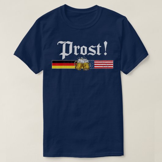 Prost Beer Deutsche Fahne T Oktoberfest Männer T-Shirt (Design vorne)
