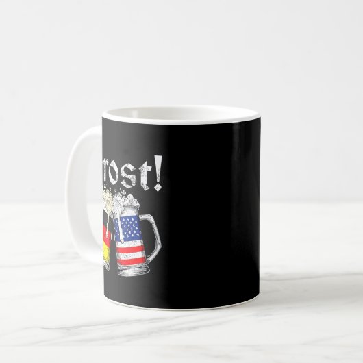 Prost Beer German American Flag Men Mug Kaffeetasse (Vorderseite Links)