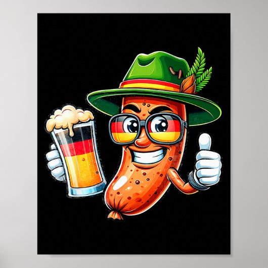 Prost Beer German American Flag Men Mug Poster (Vorne)