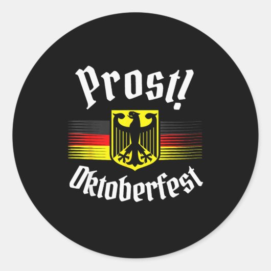 Prost Beer German American Flag Men Mug Runder Aufkleber (Vorderseite)